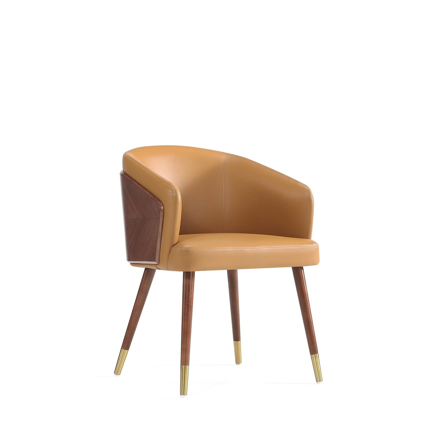 Reeva Dining Chair in Walnut and Camal (set of 2) - Ornate Home