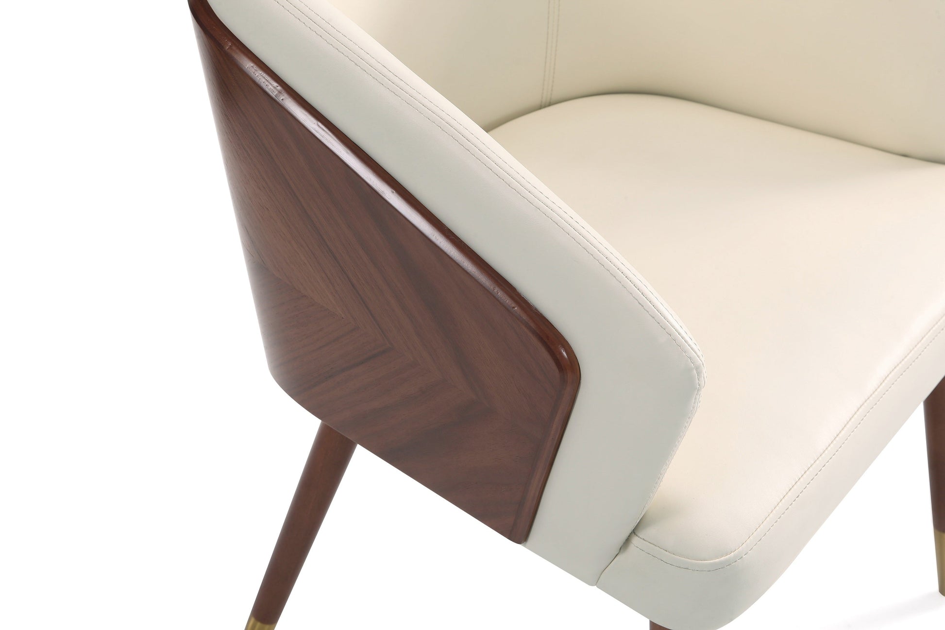Reeva Dining Chair in Walnut and Cream (set of 2) - Ornate Home