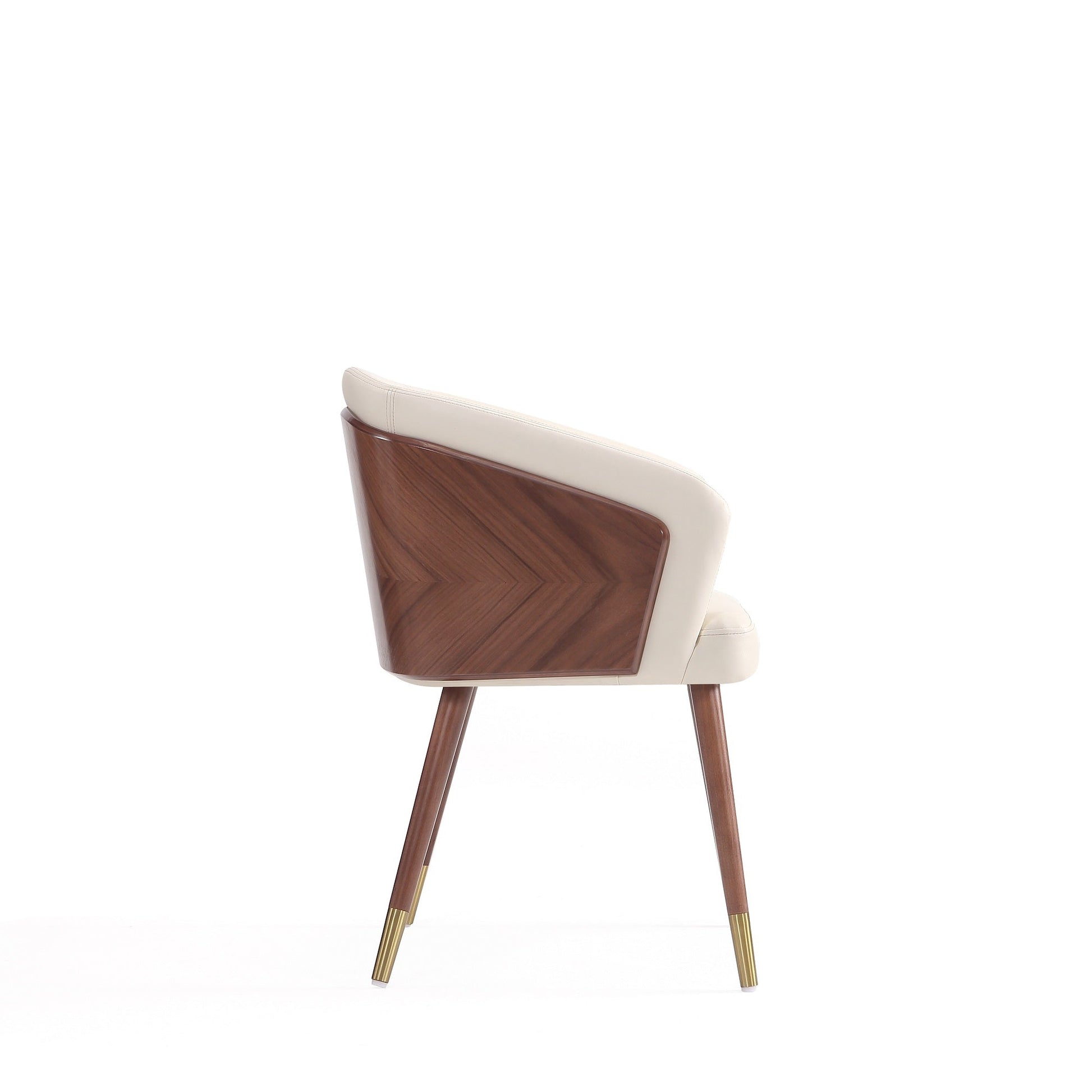 Reeva Dining Chair in Walnut and Cream (set of 2) - Ornate Home