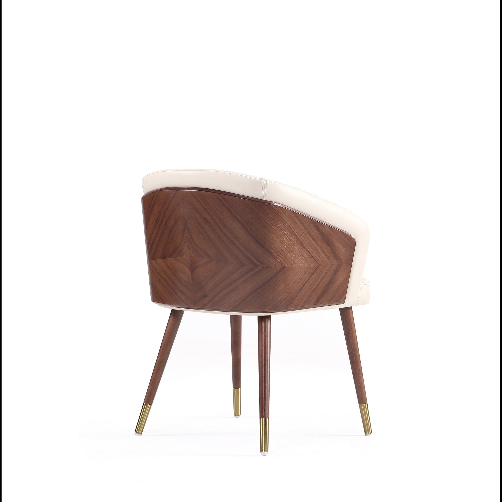 Reeva Dining Chair in Walnut and Cream (set of 2) - Ornate Home