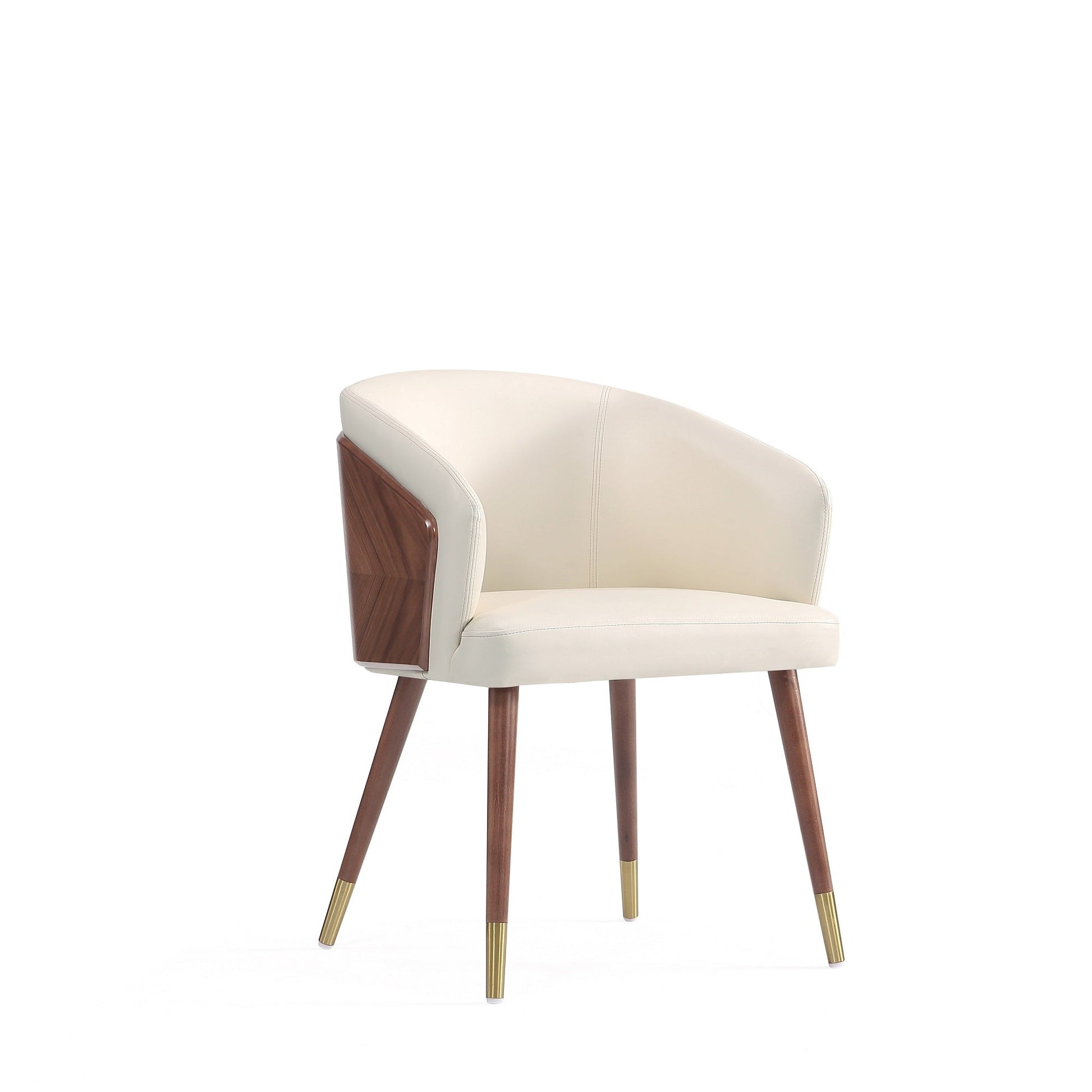 Reeva Dining Chair in Walnut and Cream (set of 2) - Ornate Home