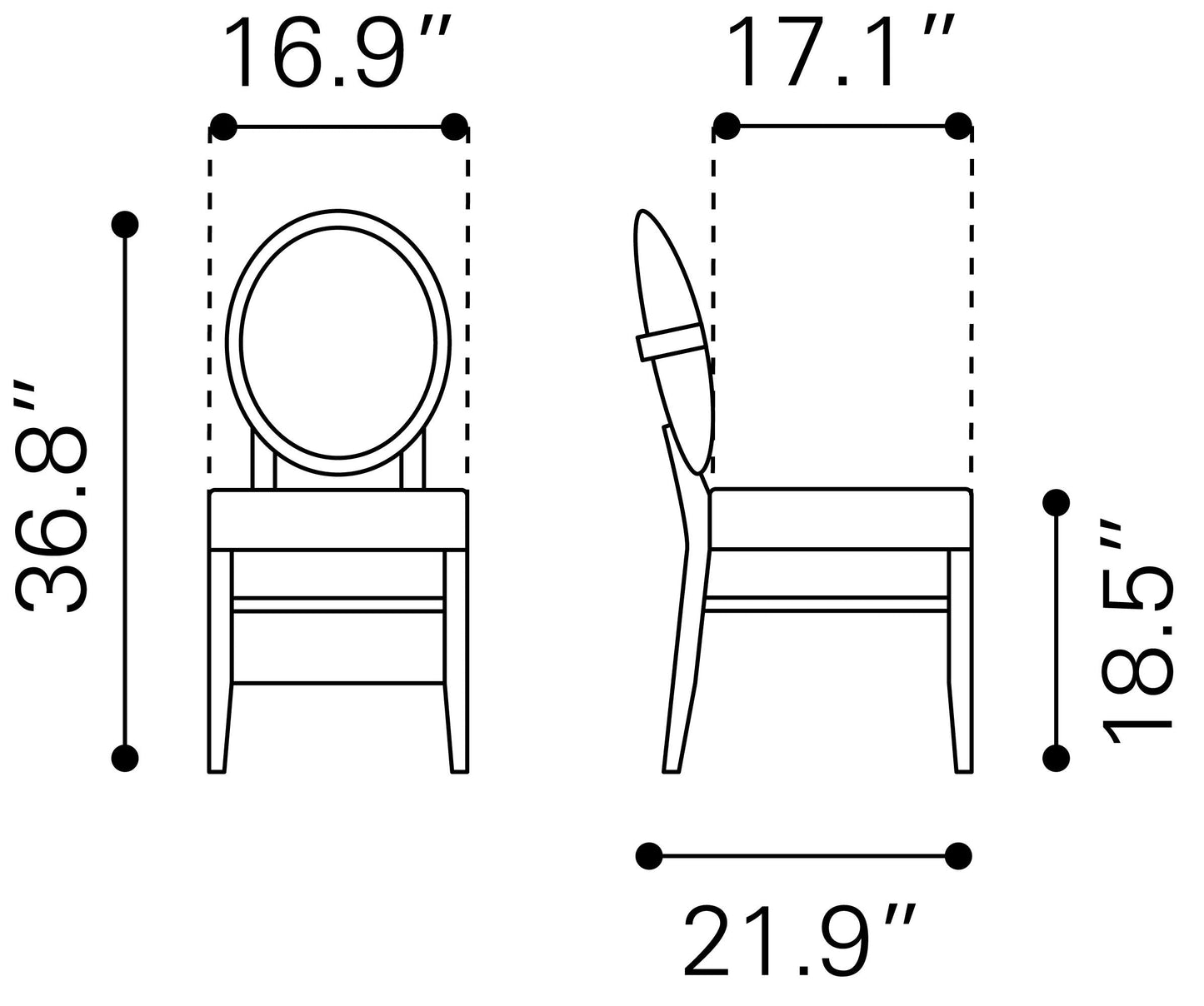 Regents Walnut & Light Gray Dining Chair (Set of 2) - Ornate Home