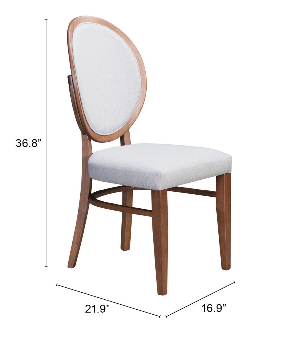 Regents Walnut & Light Gray Dining Chair (Set of 2) - Ornate Home