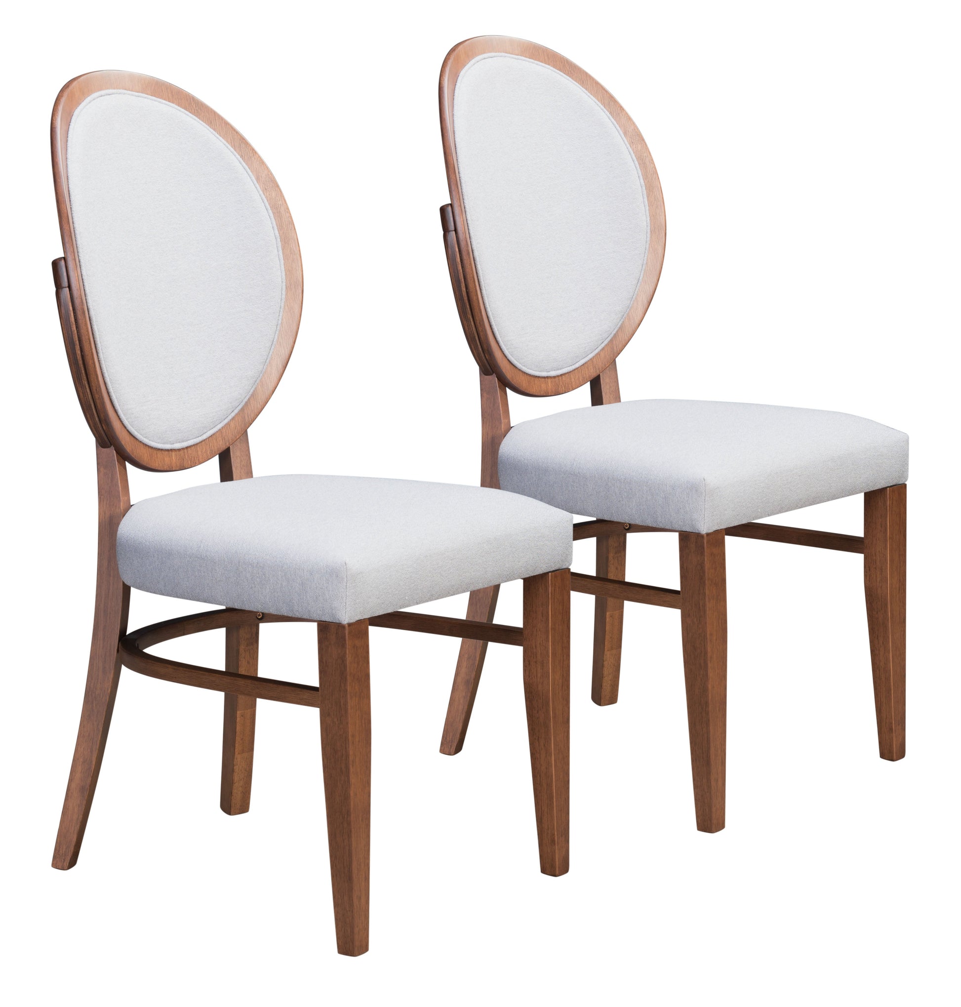 Regents Walnut & Light Gray Dining Chair (Set of 2) - Ornate Home