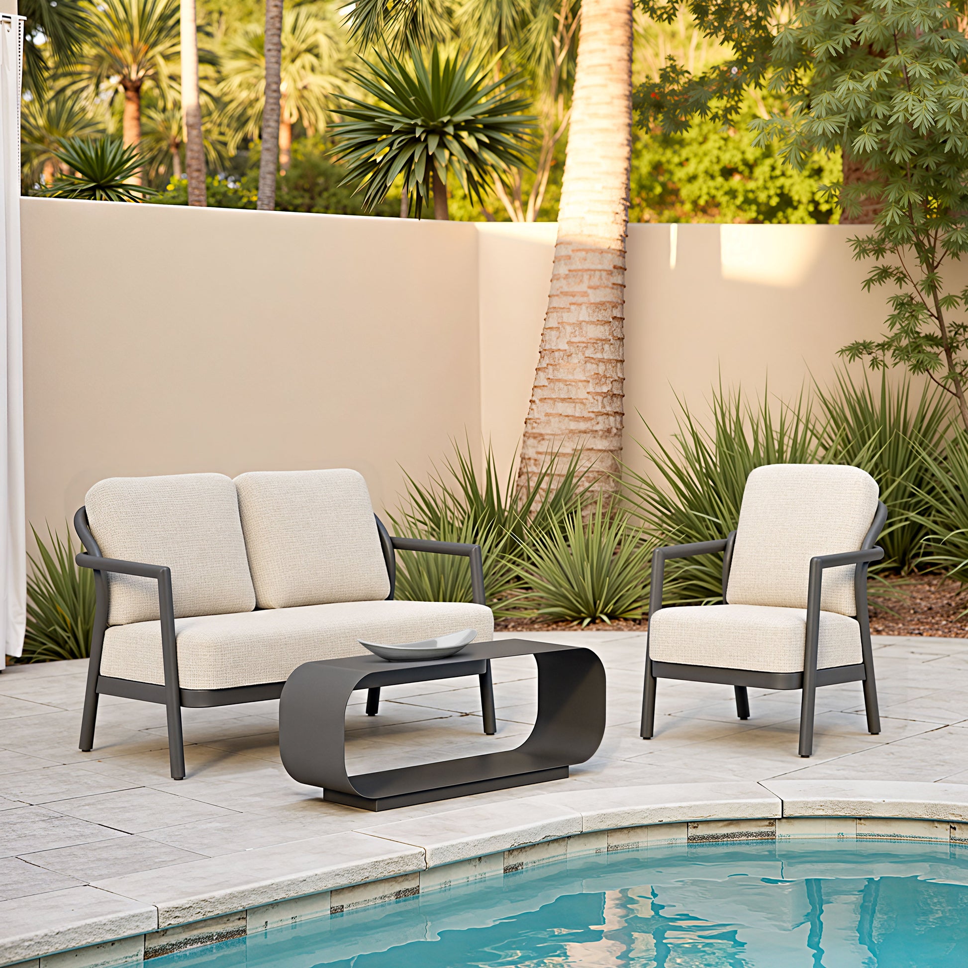 Rein Beige Outdoor Accent Chair - Ornate Home