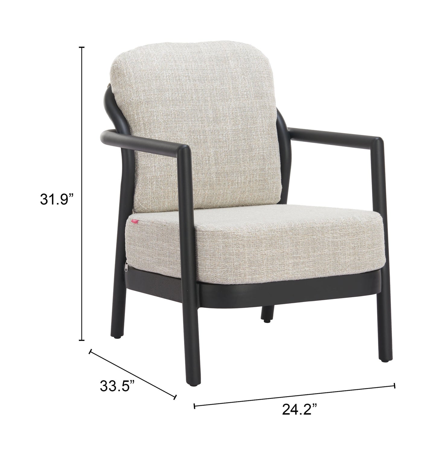 Rein Beige Outdoor Accent Chair - Ornate Home