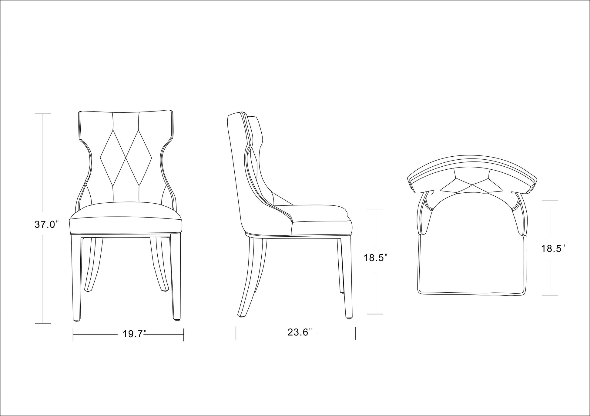 Reine Faux Leather Dining Chair (Set of Two) in Cream and Walnut - Ornate Home