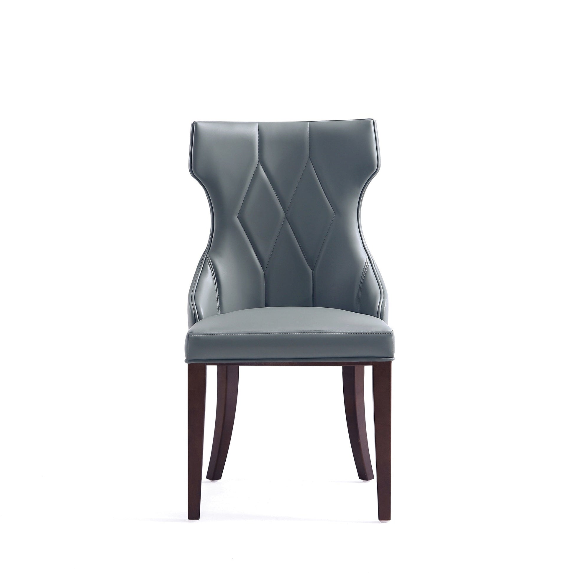 Reine Faux Leather Dining Chair in Pebble Grey (set of 2) - Ornate Home