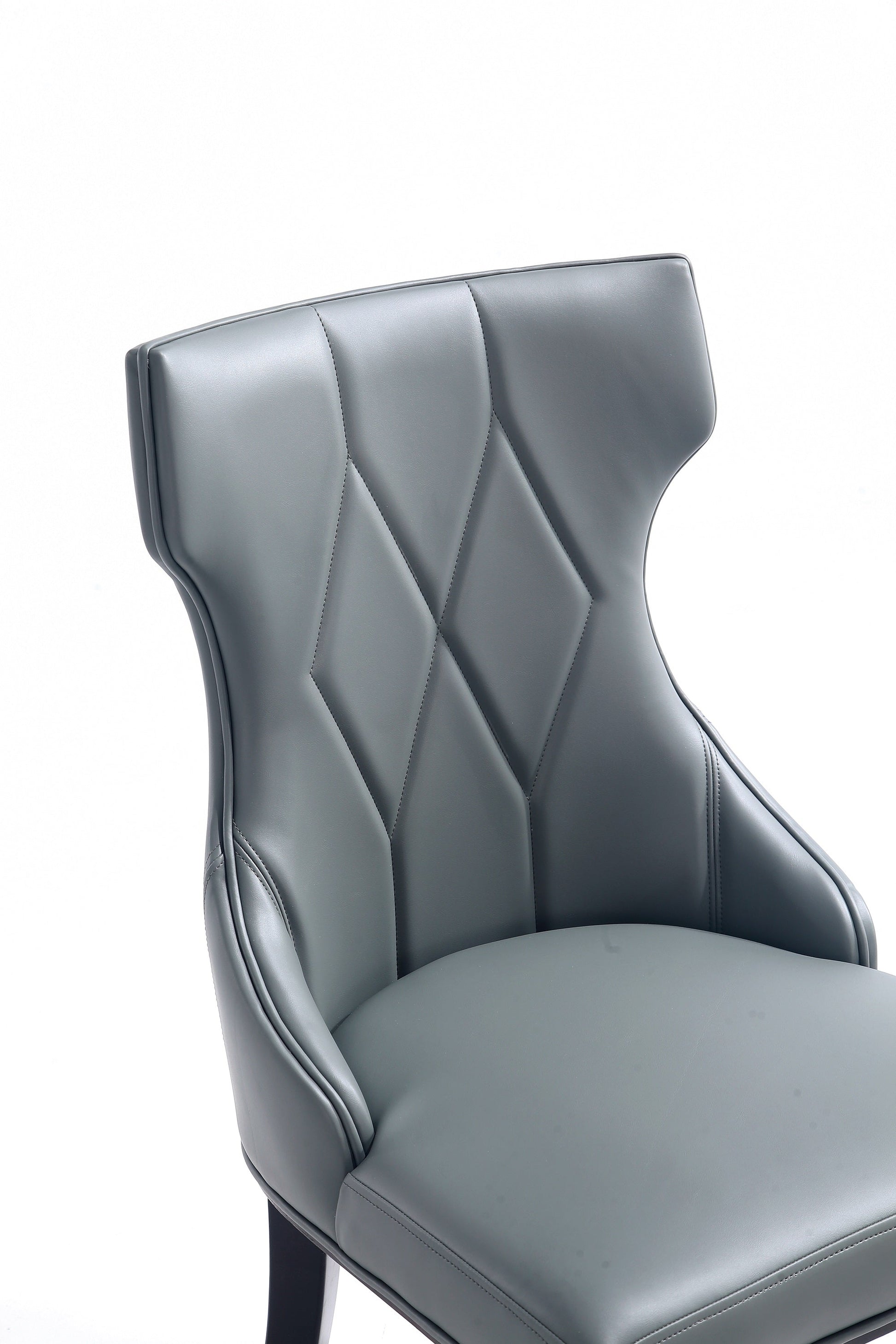 Reine Faux Leather Dining Chair in Pebble Grey (set of 2) - Ornate Home