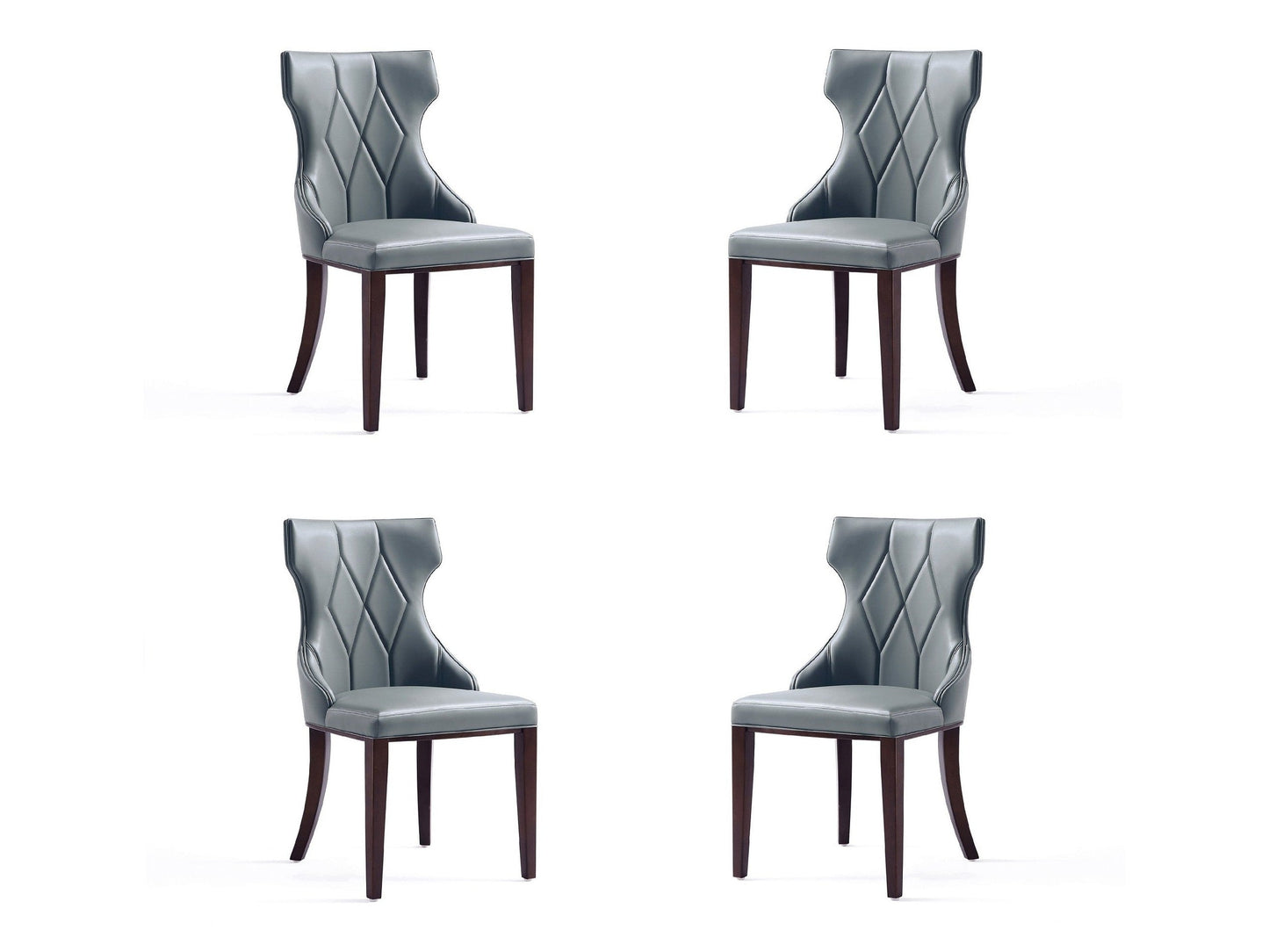 Reine Faux Leather Dining Chair in Pebble Grey (set of 4) - Ornate Home