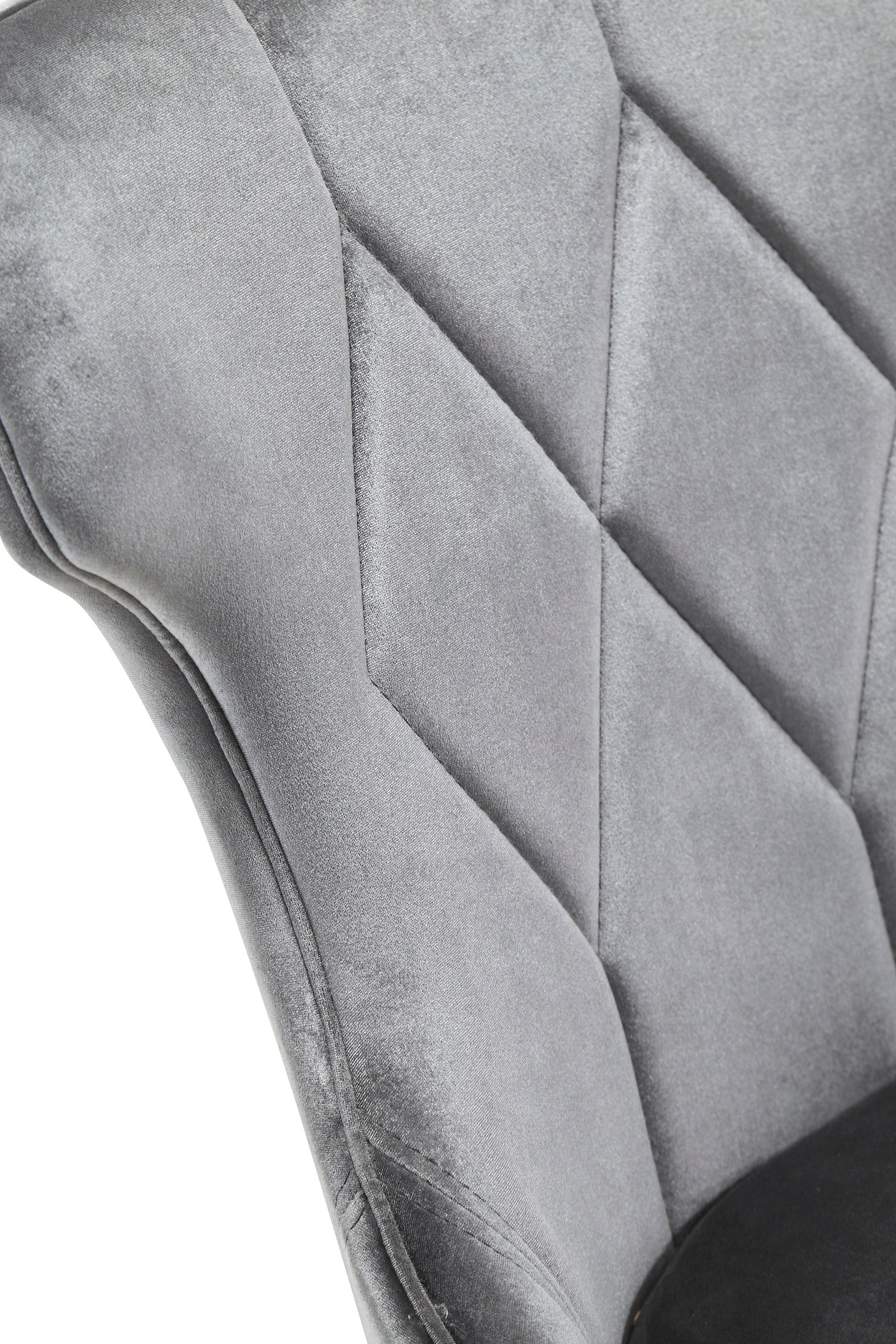 Reine Velvet Dining Chair (Set of Two) in Grey and Walnut - Ornate Home