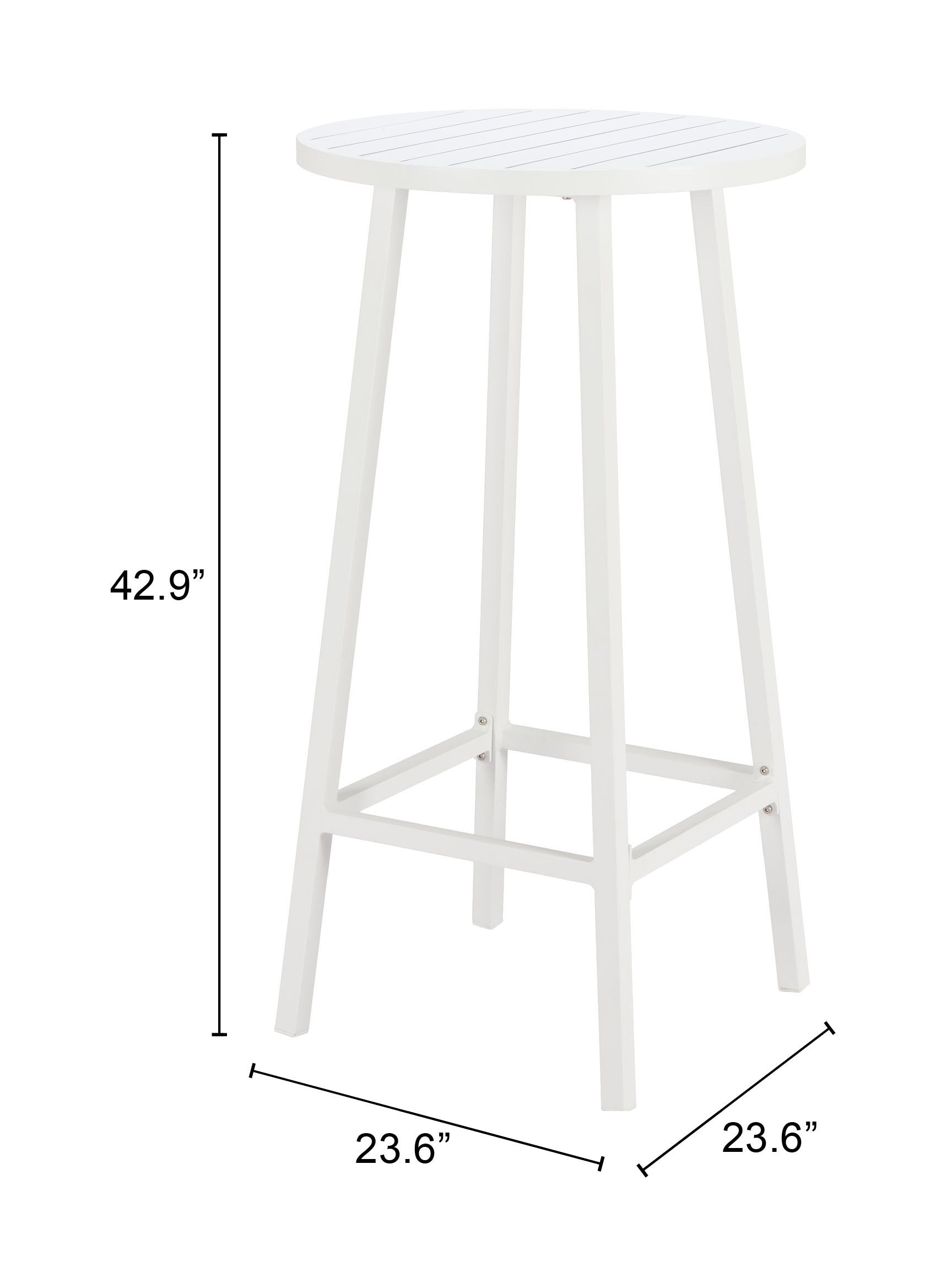 Ren White Outdoor Bar Table - Ornate Home