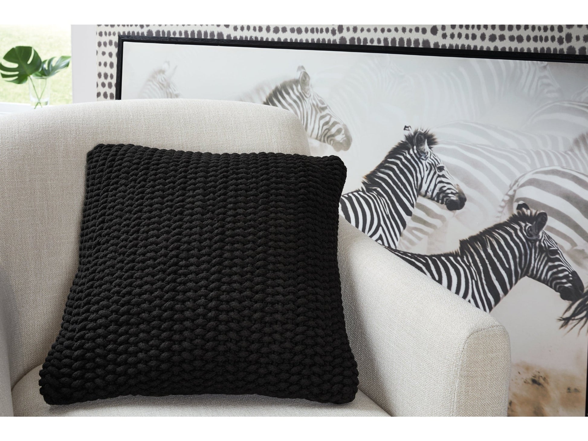 Renemore Black Pillow (Set of 4)- Viva Furn