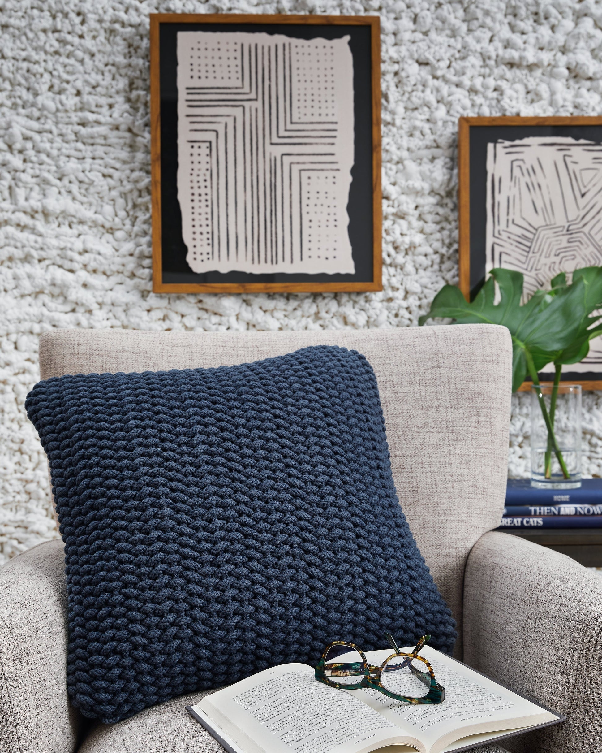 Renemore Blue Pillow- Viva Furn