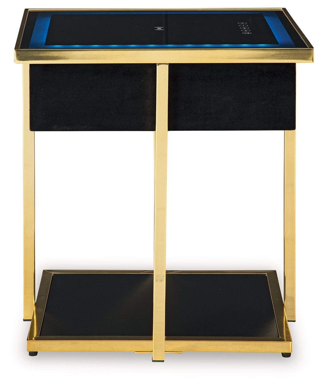 Rexwell Black/Gold Finish Accent Table with Speaker- Viva Furn