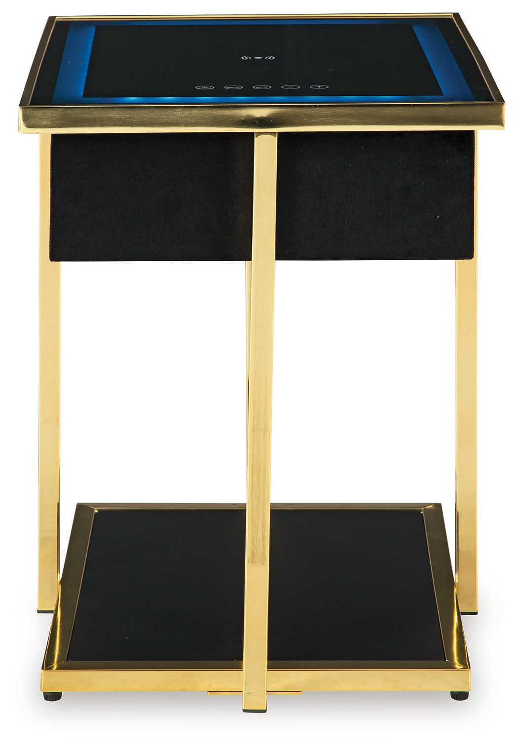 Rexwell Black/Gold Finish Accent Table with Speaker- Viva Furn