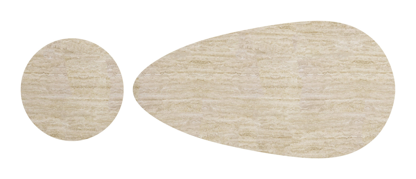 Reyes Natural & Black Coffee Table Set (2-Piece) - Ornate Home