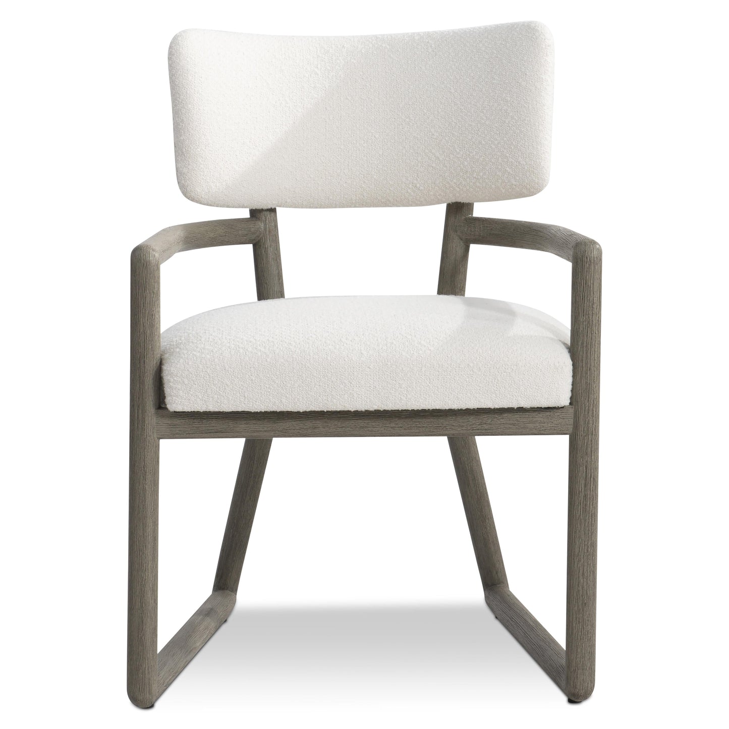 Rhodes Weathered Teak/White/Cream Outdoor Arm Chair - Ornate Home