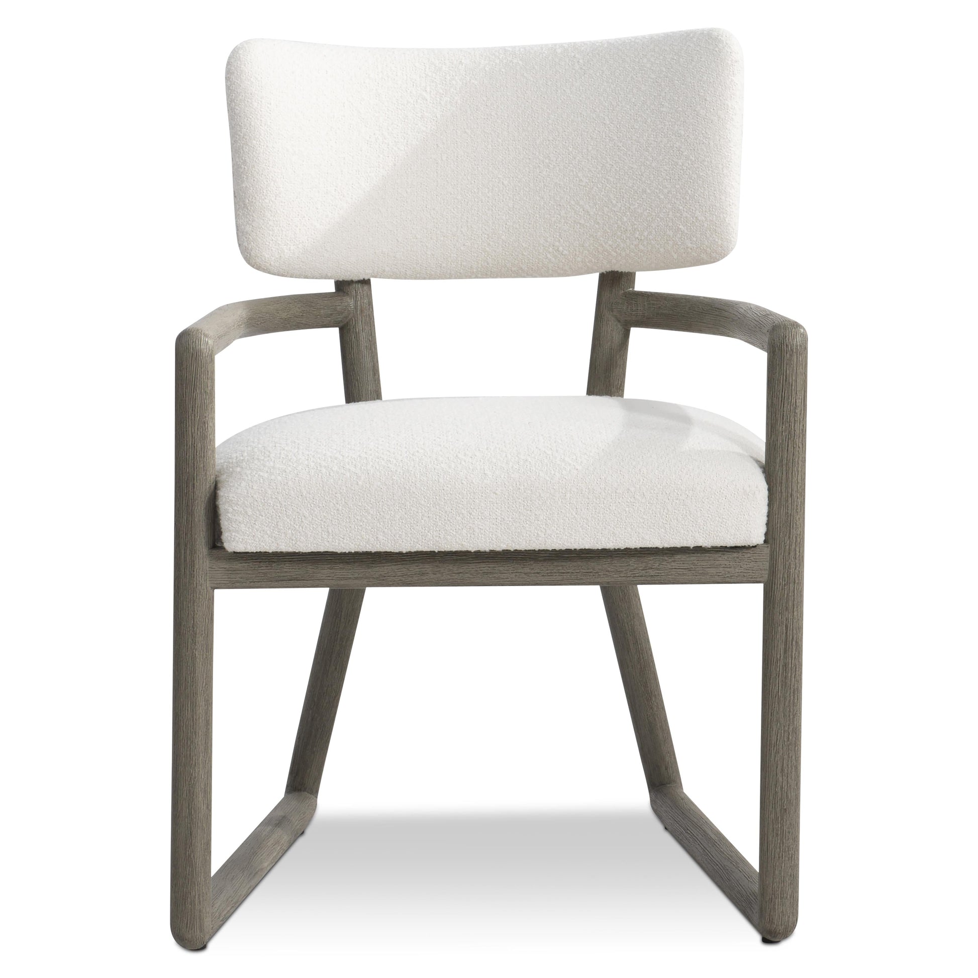 Rhodes Weathered Teak/White/Cream Outdoor Arm Chair - Ornate Home