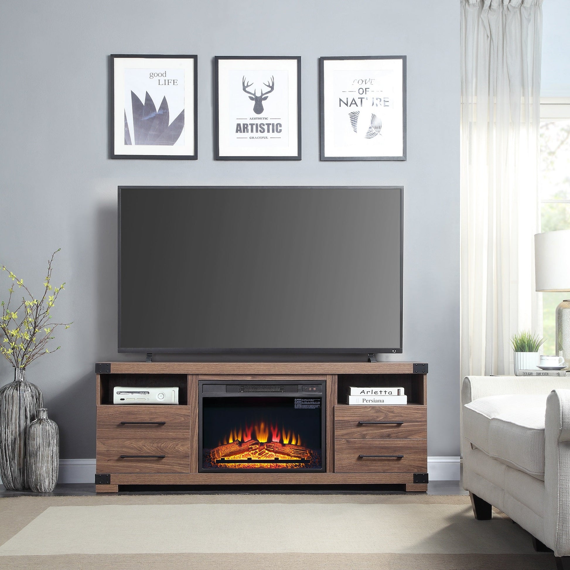 Richmond Fireplace in Brown - Ornate Home