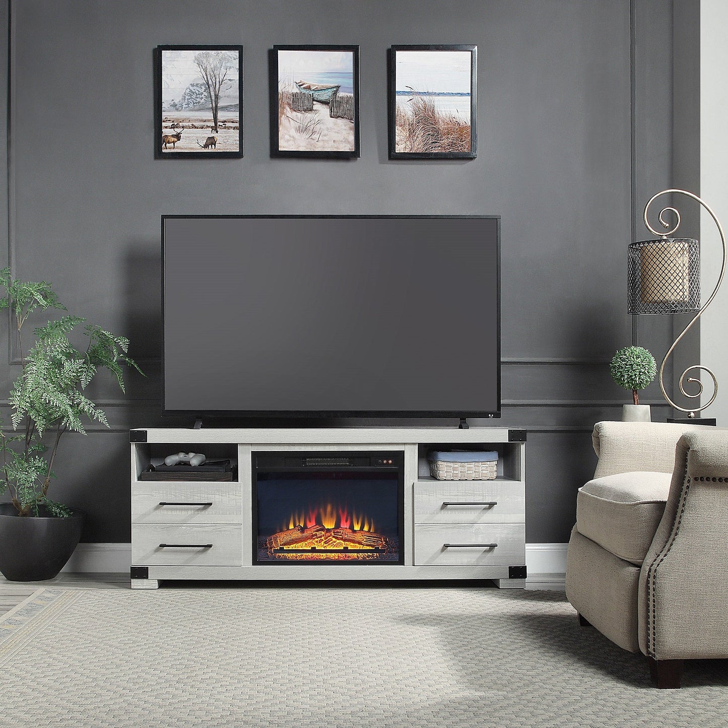 Richmond Fireplace in Grey - Ornate Home
