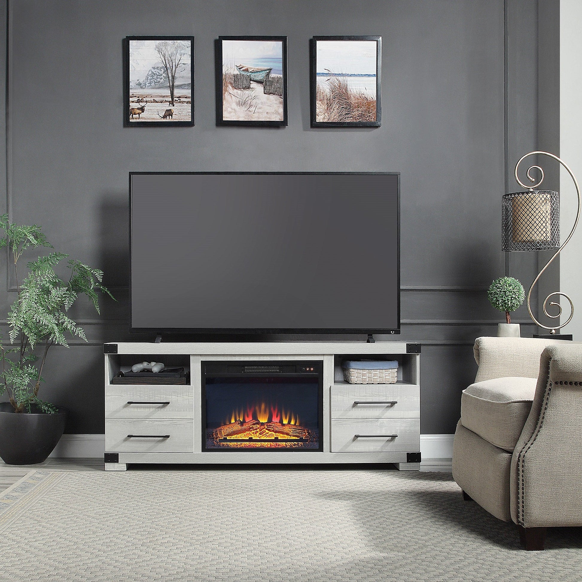 Richmond Fireplace in Grey - Ornate Home