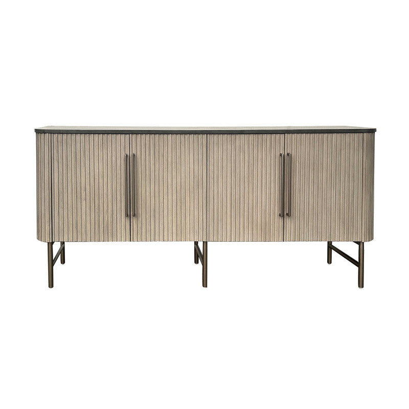 Riley Gray/Black Four-Door Sideboard - Ornate Home
