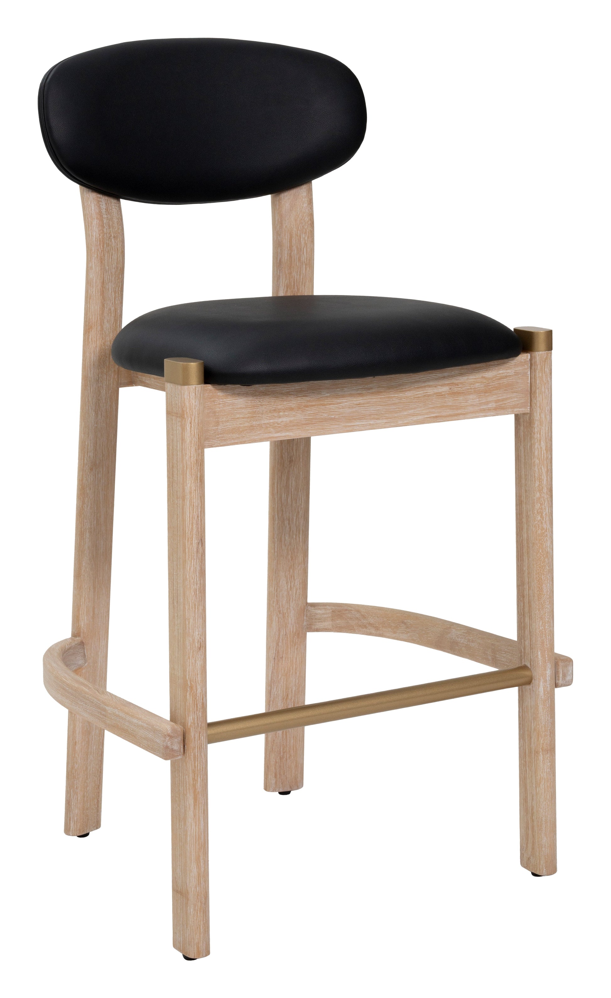 Rilou Black & Natural Barstool (Set of 2) - Ornate Home
