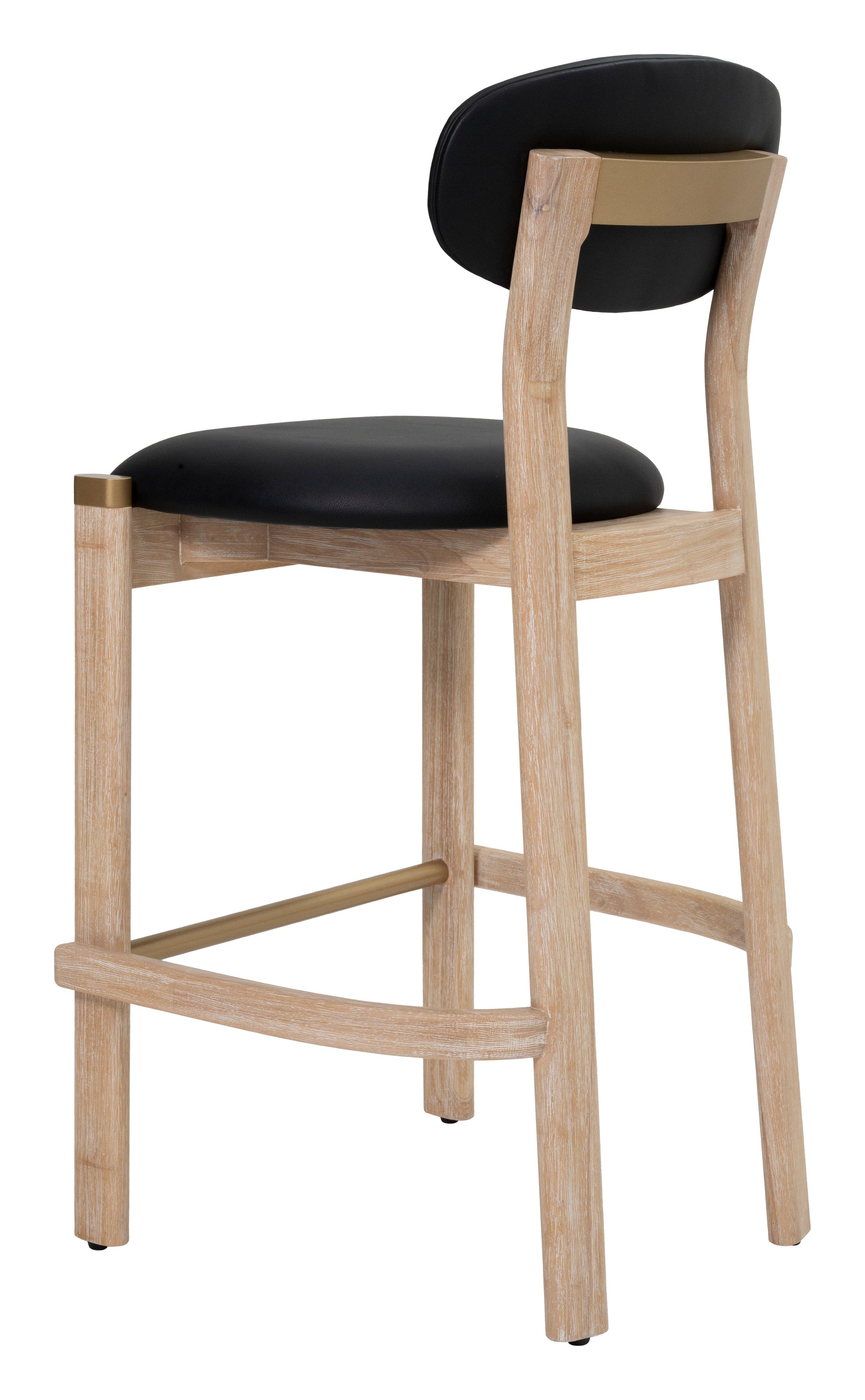 Rilou Black & Natural Barstool (Set of 2) - Ornate Home