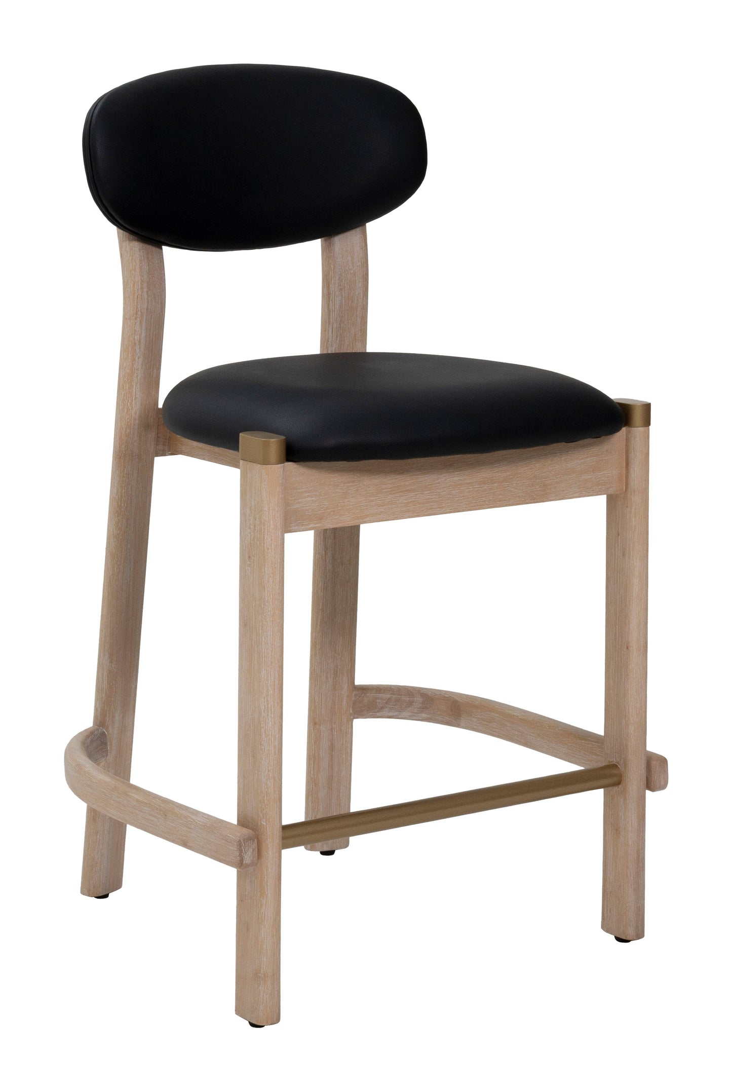 Rilou Black & Natural Counter Stool (Set of 2) - Ornate Home