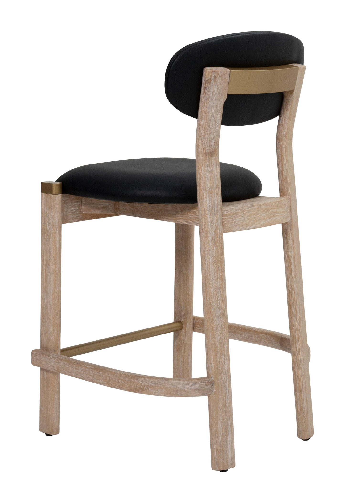 Rilou Black & Natural Counter Stool (Set of 2) - Ornate Home