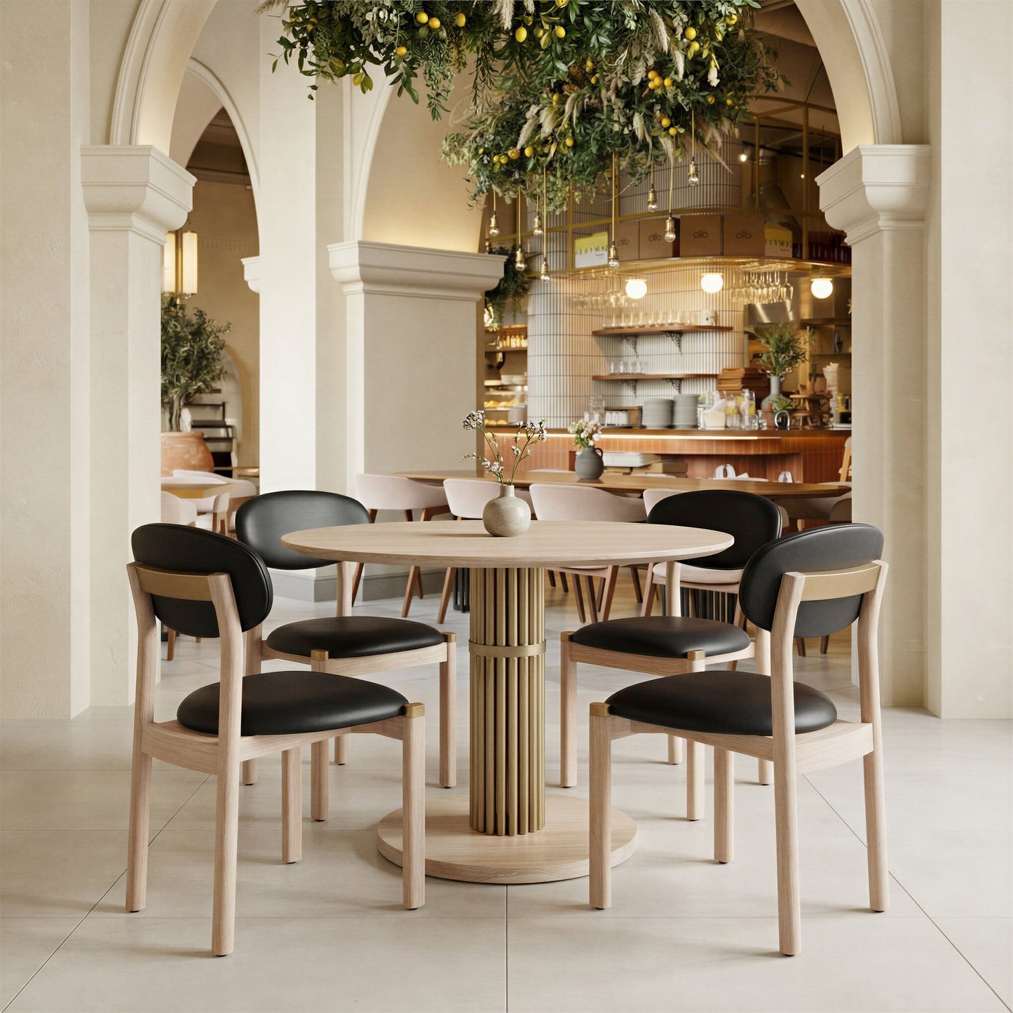Rilou Black & Natural Dining Chair (Set of 2) - Ornate Home