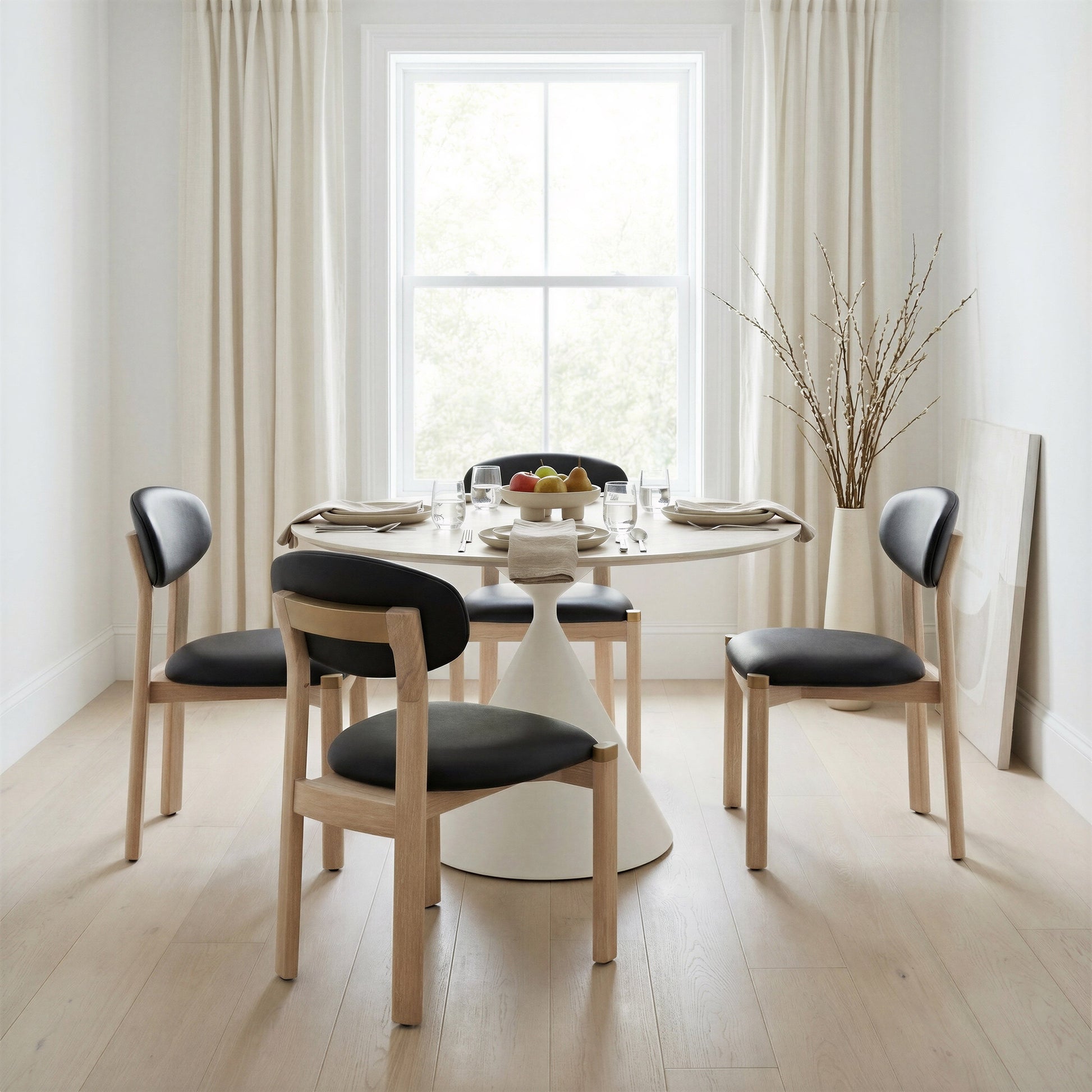 Rilou Black & Natural Dining Chair (Set of 2) - Ornate Home