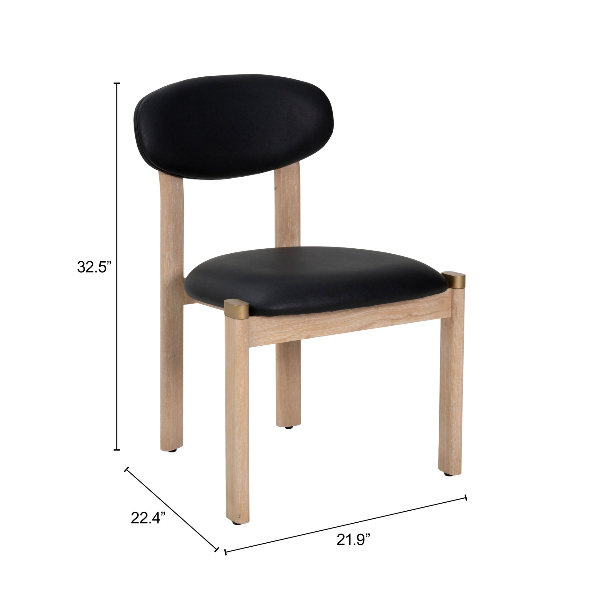 Rilou Black & Natural Dining Chair (Set of 2) - Ornate Home