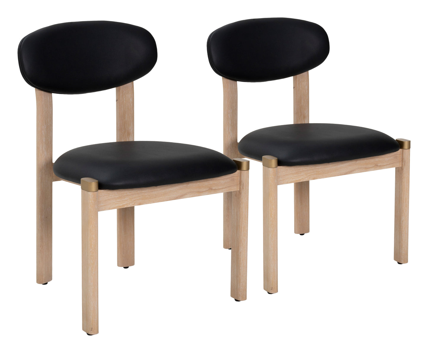 Rilou Black & Natural Dining Chair (Set of 2) - Ornate Home