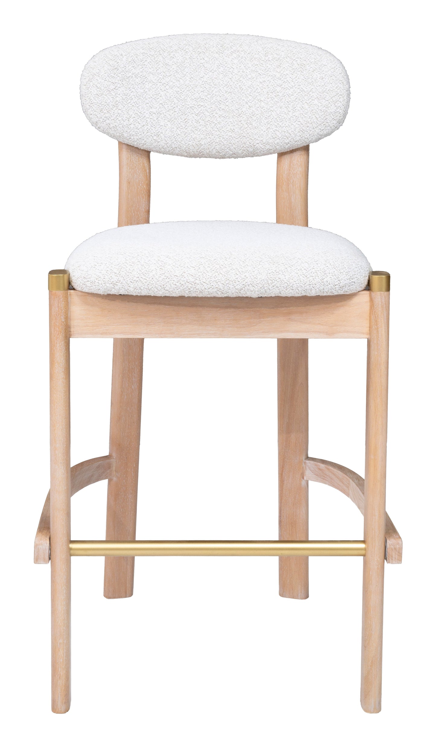 Rilou White & Natural Barstool (Set of 2) - Ornate Home