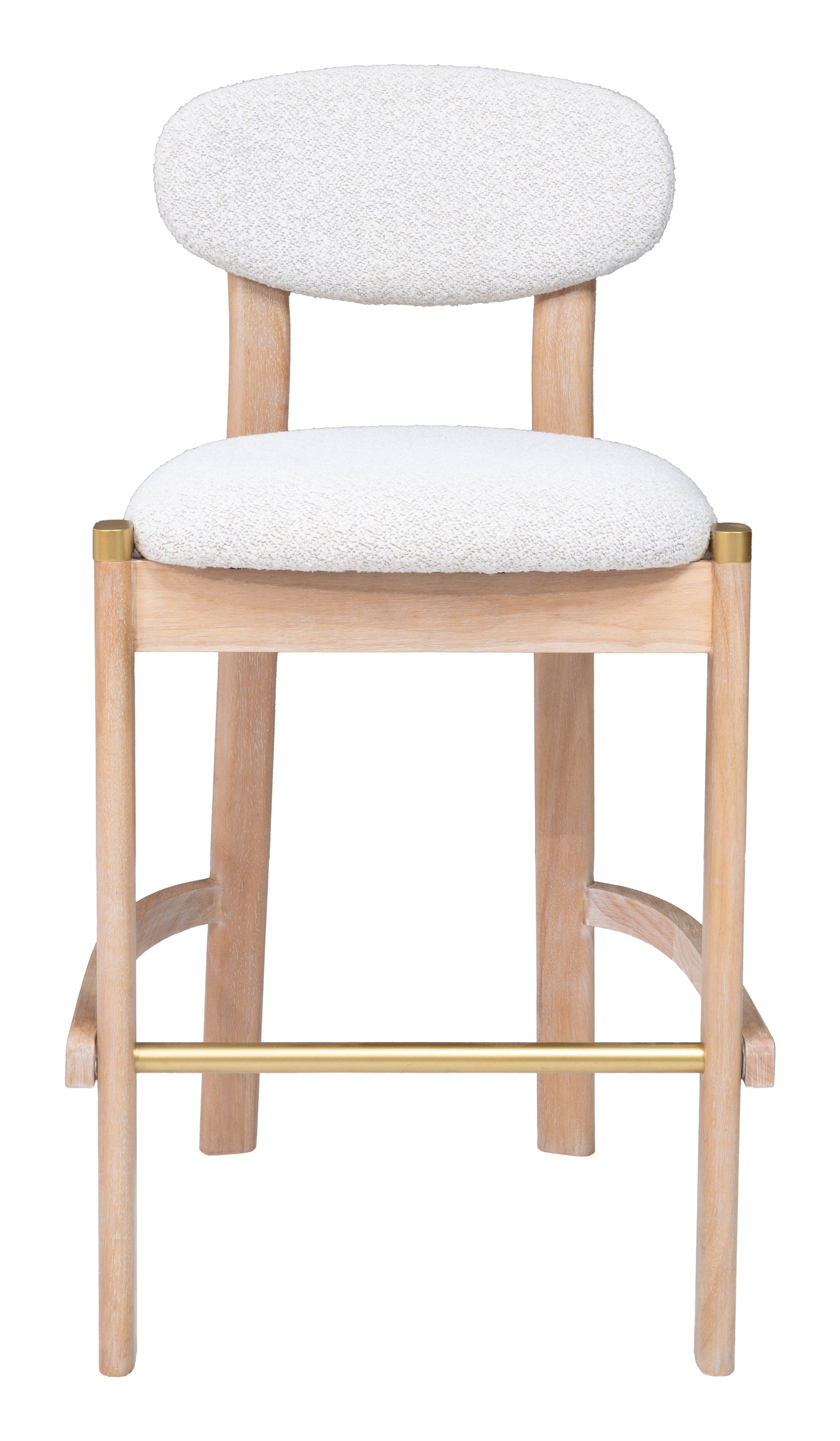 Rilou White & Natural Barstool (Set of 2) - Ornate Home