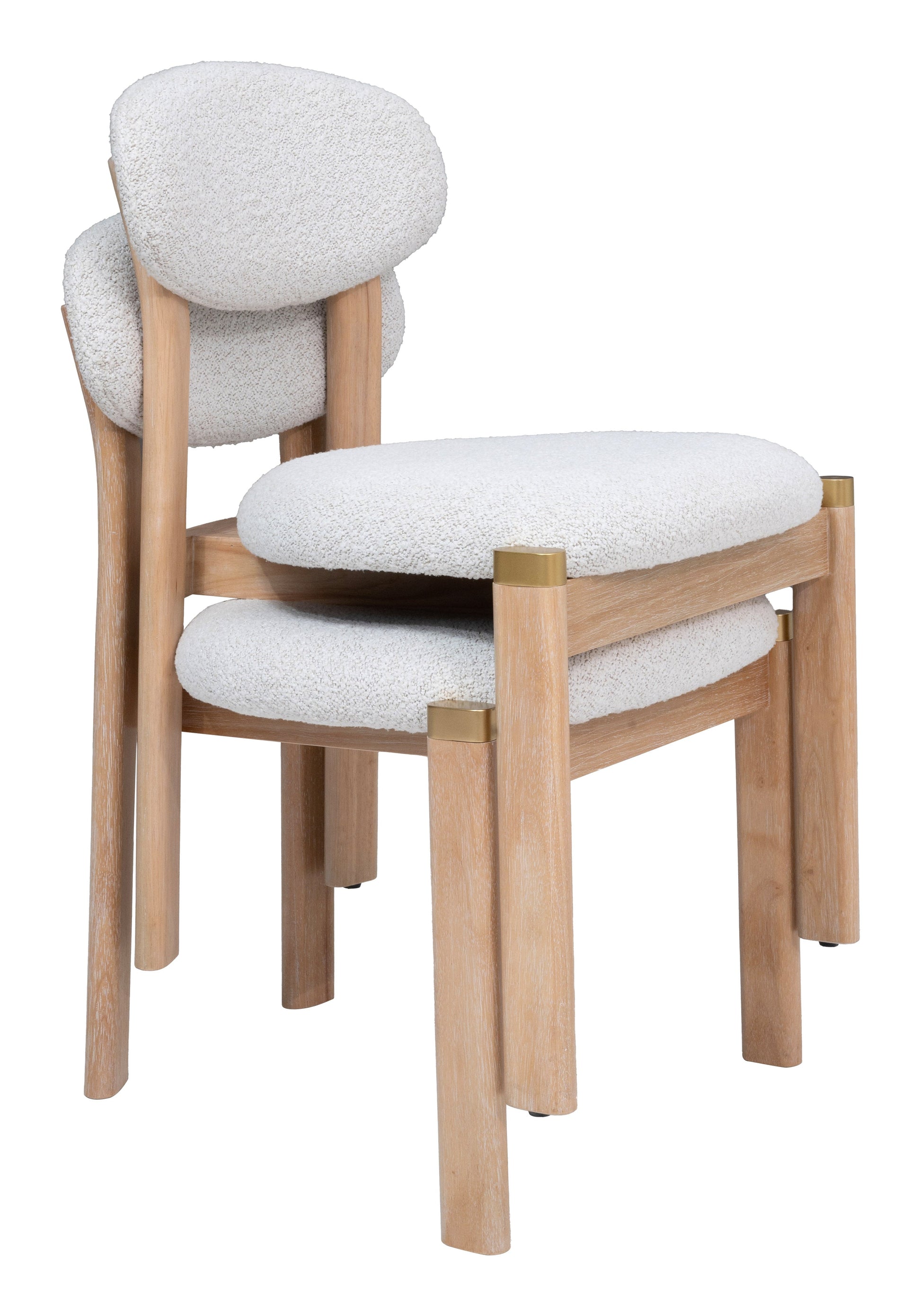 Rilou White & Natural Dining Chair (Set of 2) - Ornate Home