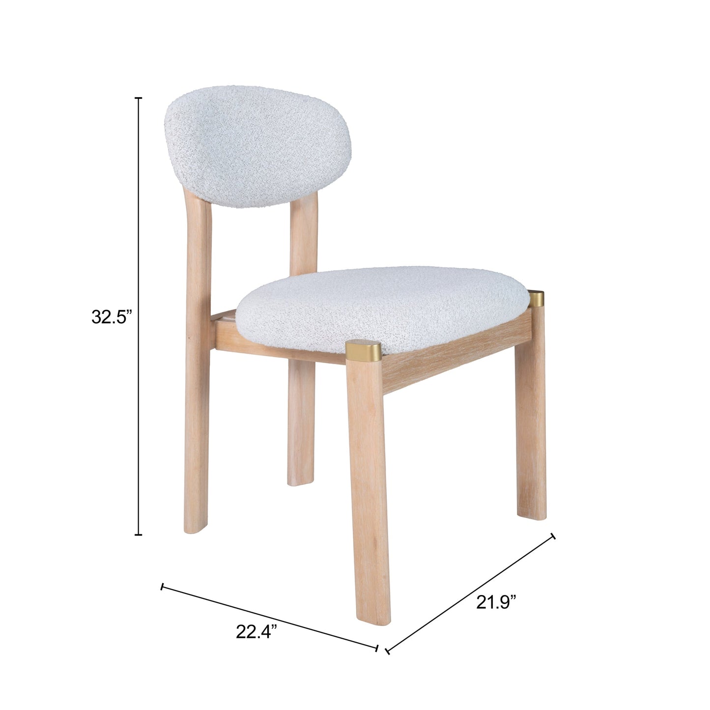 Rilou White & Natural Dining Chair (Set of 2) - Ornate Home