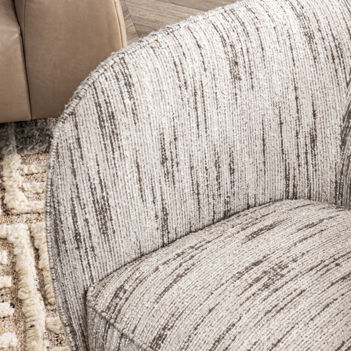 Rinner Cocoa Cream Swivel Chair - Ornate Home