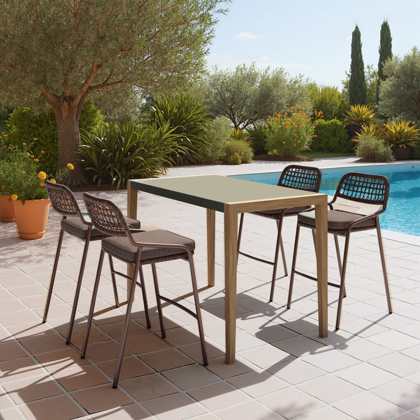 Rio Brown Outdoor Barstool (Set of 2) - Ornate Home