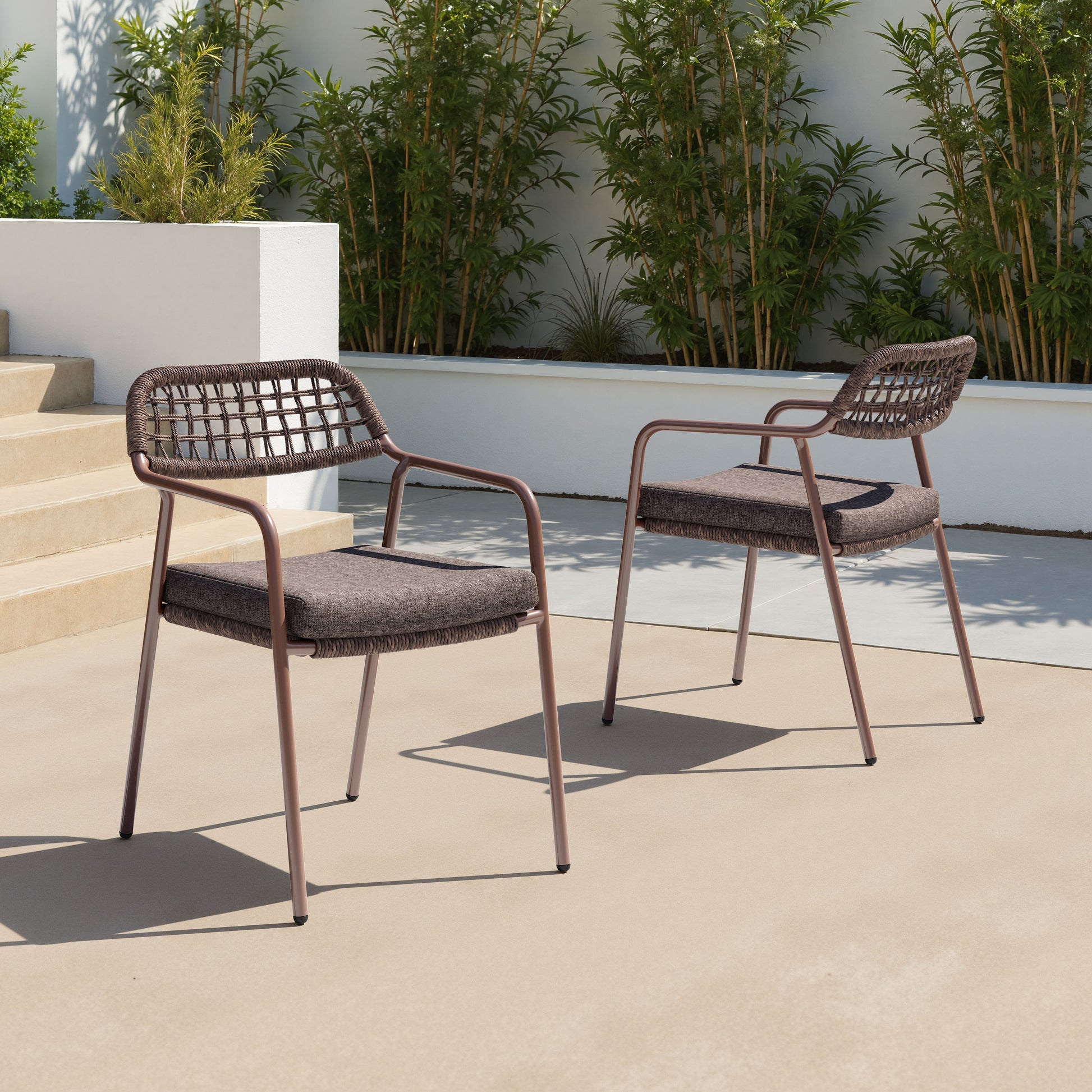 Rio Brown Outdoor Dining Chair (Set of 2) - Ornate Home