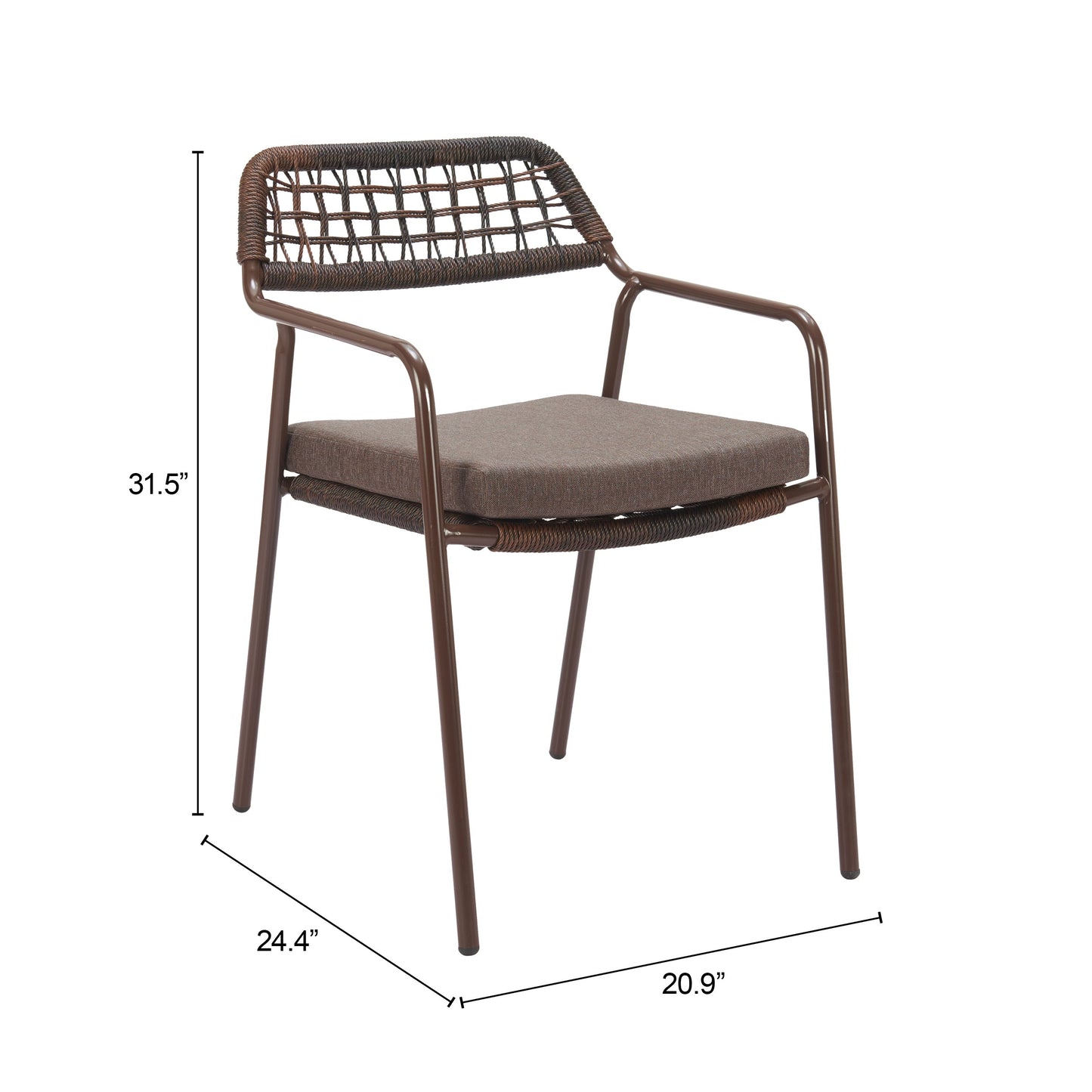 Rio Brown Outdoor Dining Chair (Set of 2) - Ornate Home