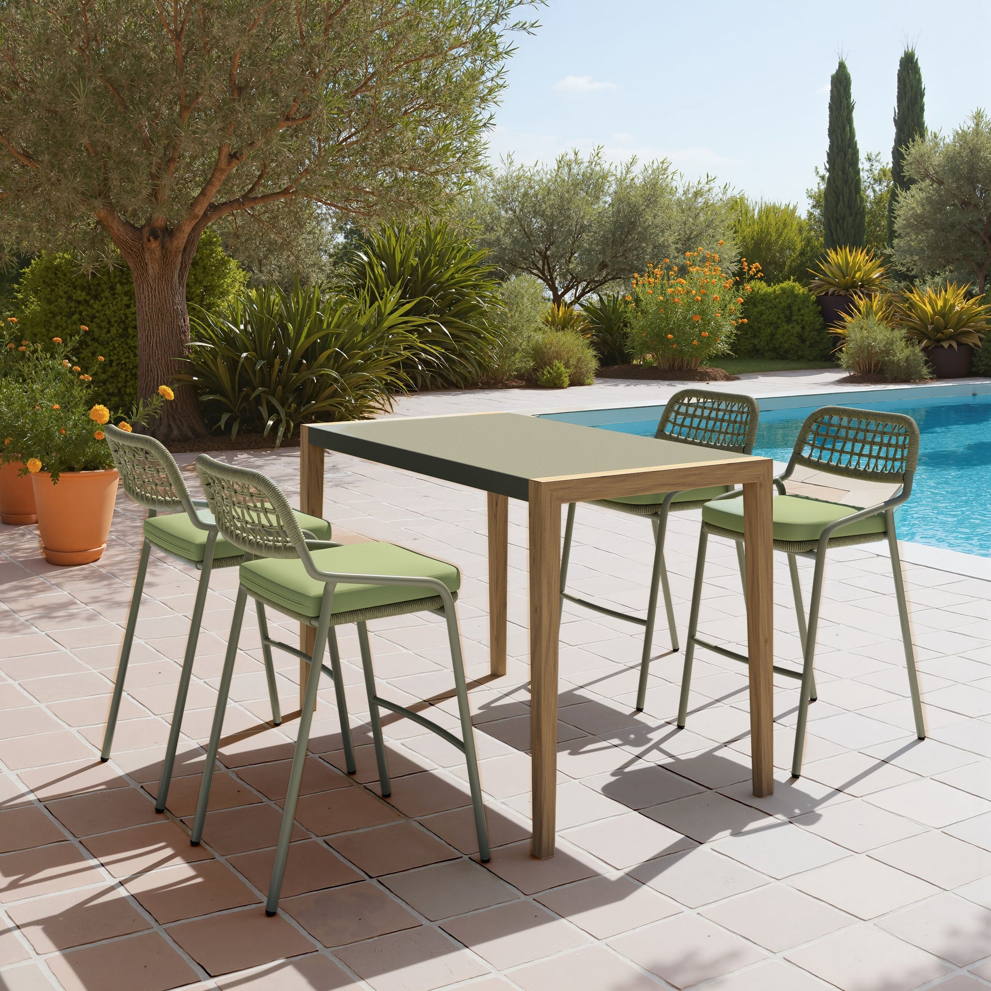 Rio Green Outdoor Barstool (Set of 2) - Ornate Home