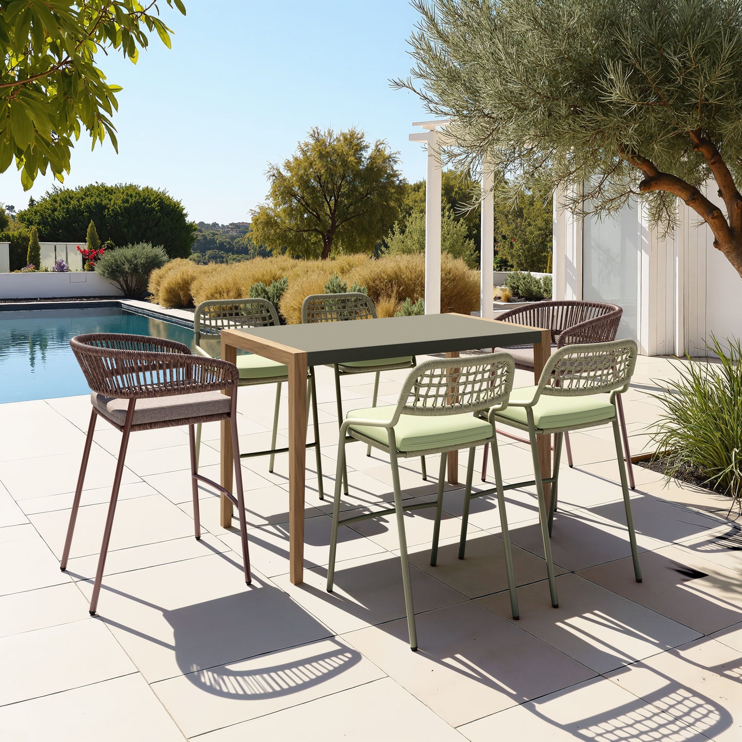 Rio Green Outdoor Barstool (Set of 2) - Ornate Home