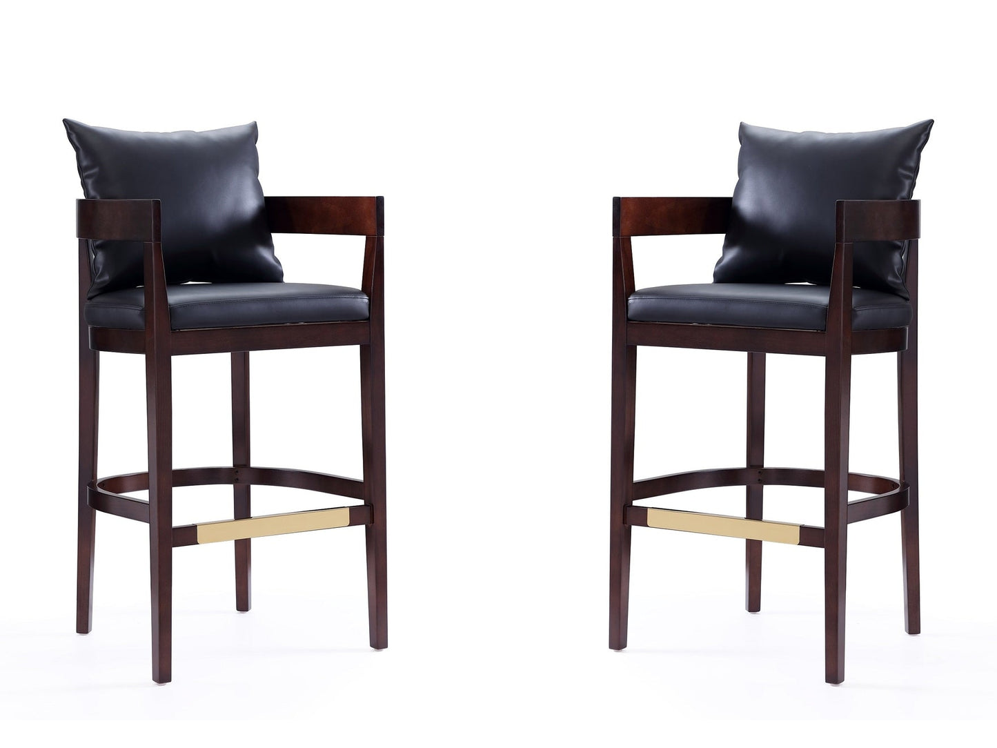 Ritz Barstool in Black and Dark Walnut (set of 2) - Ornate Home