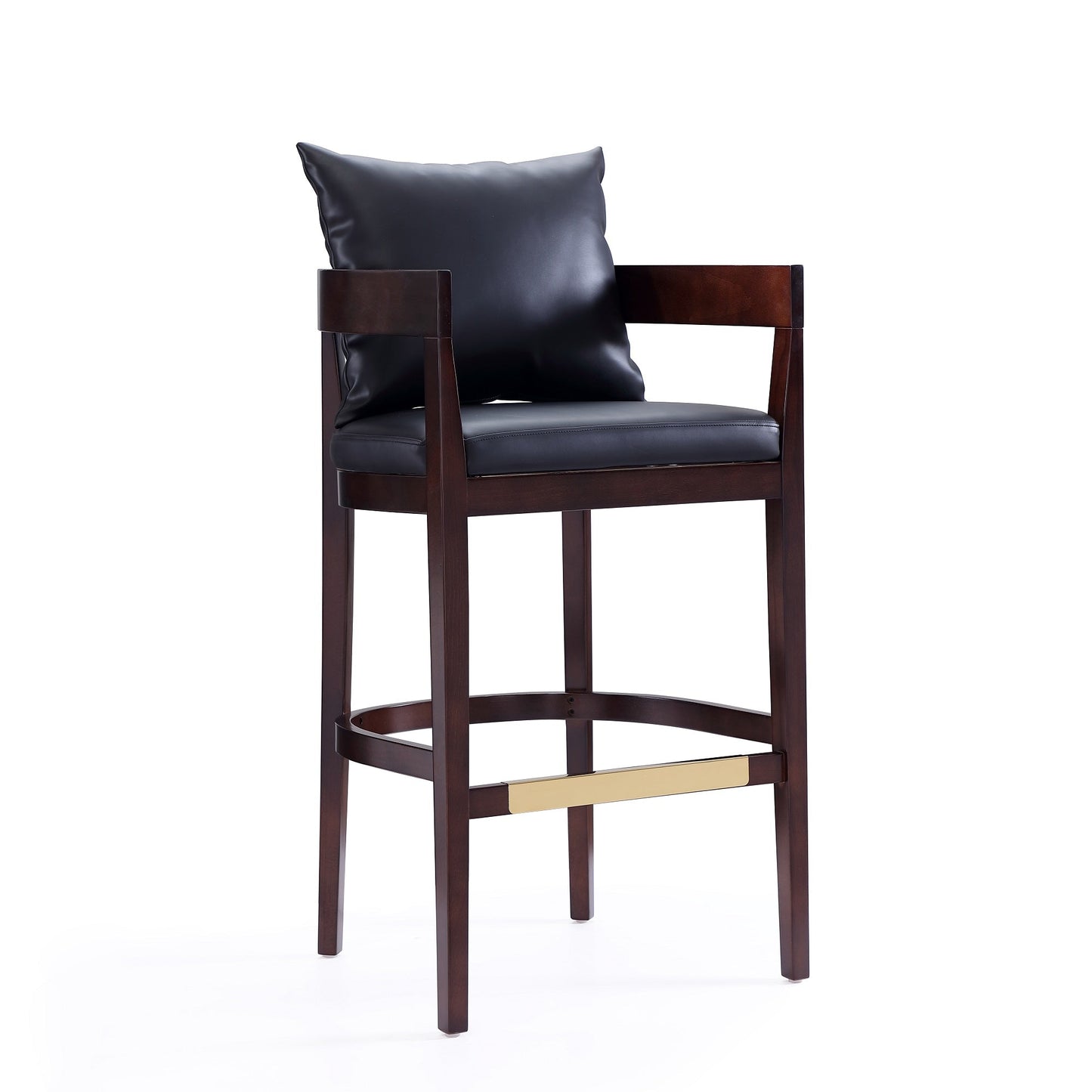 Ritz Barstool in Black and Dark Walnut (set of 2) - Ornate Home