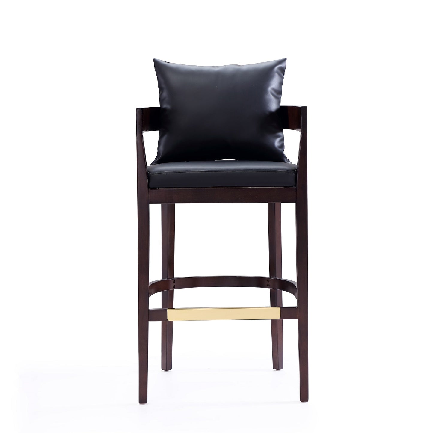 Ritz Barstool in Black and Dark Walnut (set of 2) - Ornate Home