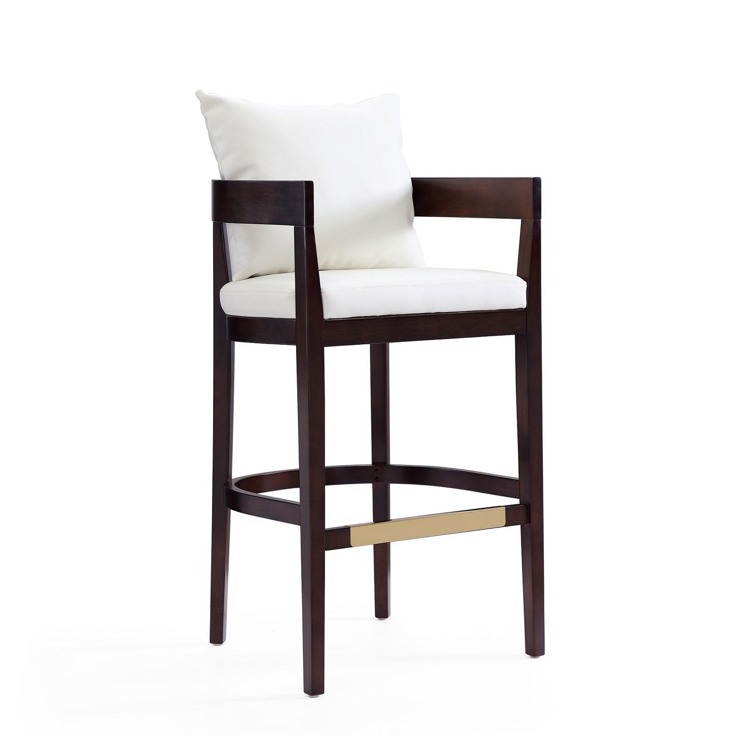 Ritz Barstool in Ivory and Dark Walnut (set of 2) - Ornate Home