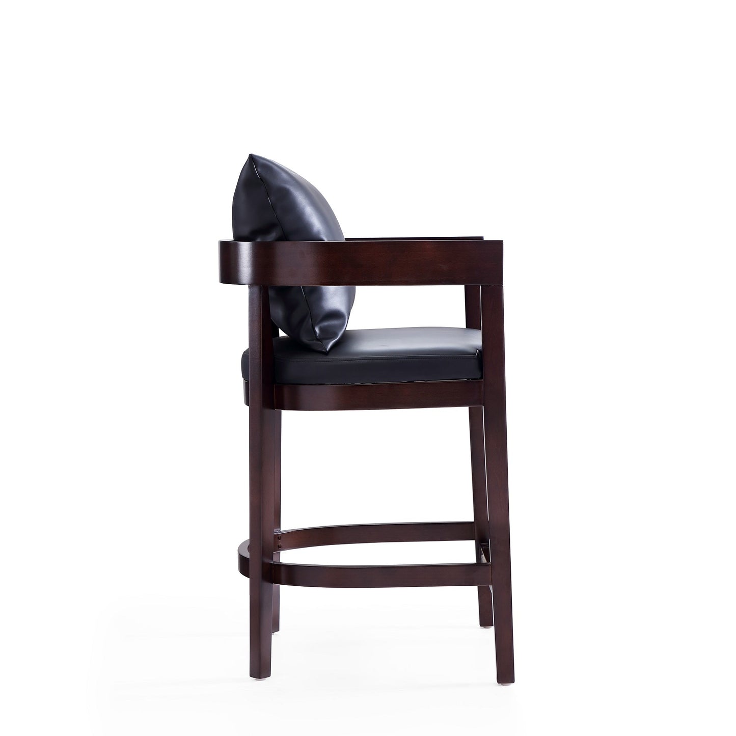 Ritz Counter Stool in Black and Dark Walnut - Ornate Home